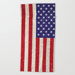 Glitter USA Flag Beach Towel