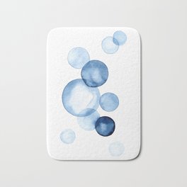 Blue Bubbles Bath Mat | Indigo, Round, Blue, Circle, Painting, Graphicdesign, Circles, Pattern, Digital, Navy 