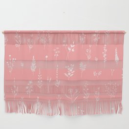 Wildflowers pattern Pink pastel Wall Hanging