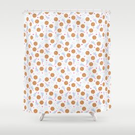 Happy Milk and Cookies Pattern Shower Curtain