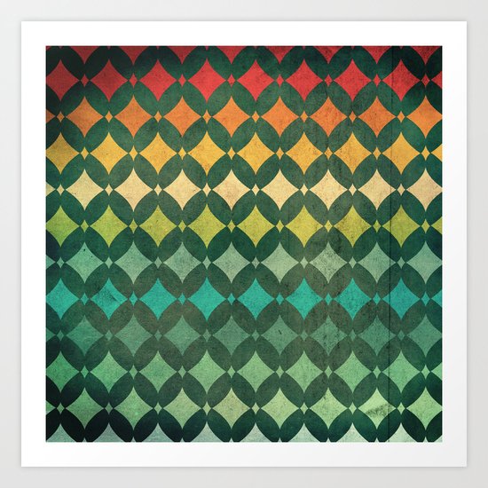 Vintage Rainbow Pattern Art Print
