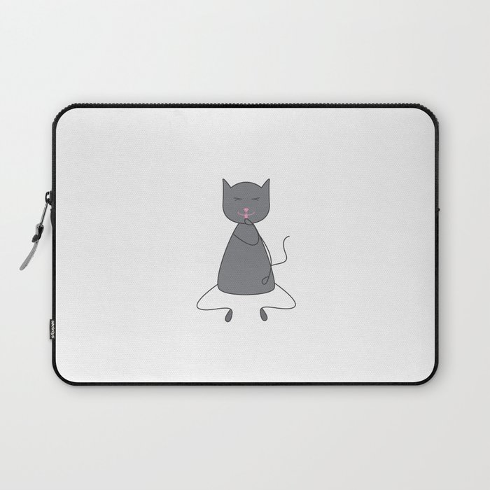 Cute grey colored cat Laptop Sleeve