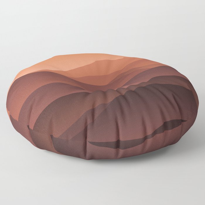 The Red Mountains of Mars Floor Pillow