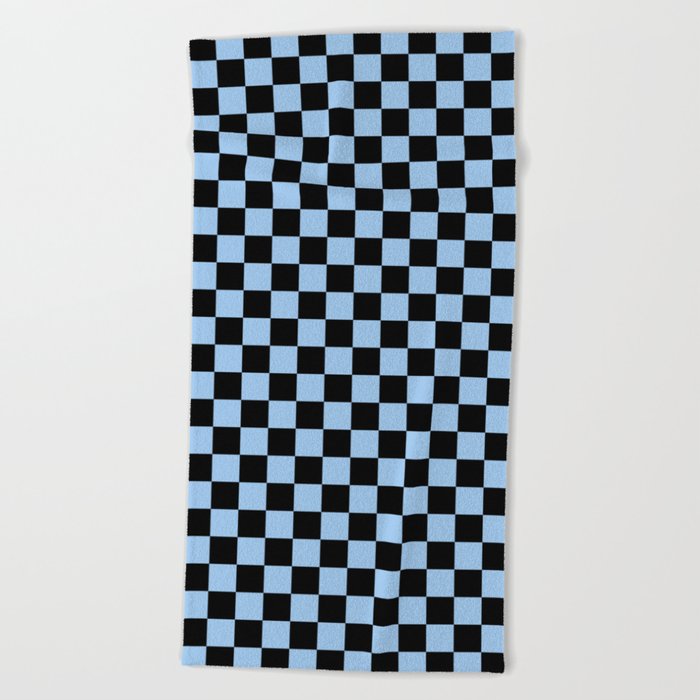 Black And Baby Blue Checkerboard Beach Towel By Colorfulpatterns Society6