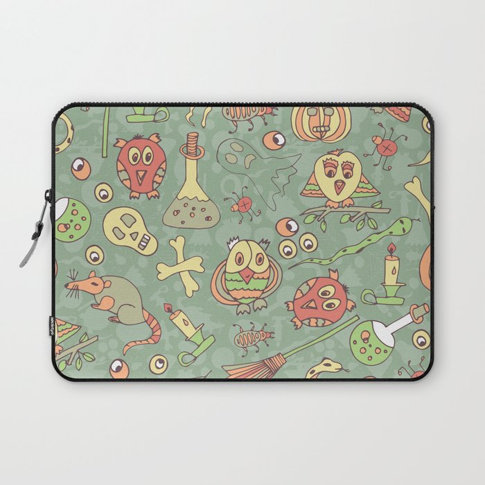 Halloween. Seamless. Beautiful. Sketch, Doodle Laptop Sleeve