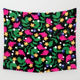 spring on black Wall Tapestry