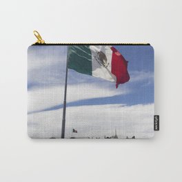 Mexico Photography - Mexican Flag Fluttering In The Wind Carry-All Pouch