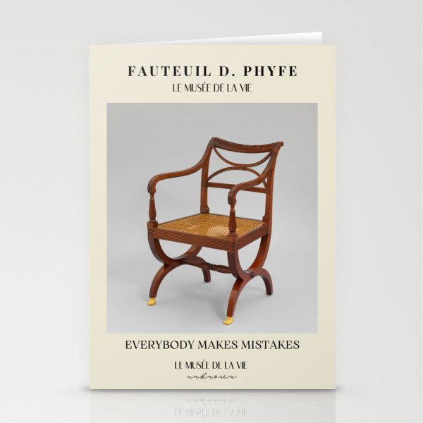 Vintage designer chair | Inspirational quote 20 Stationery Cards