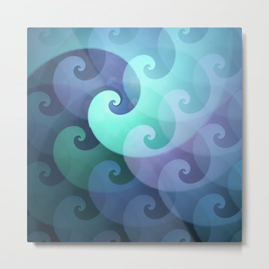 Curly ocean waves Metal Print