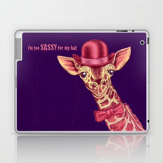 I'm too SASSY for my hat! Pink Giraffe. Laptop & iPad Skin