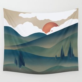 Cloudy hills Wall Tapestry