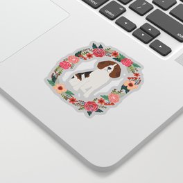 beagle floral wreath dog gifts pet portraits Sticker