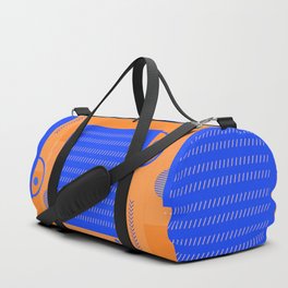 Geometric Blue and orange cool graphic Duffle Bag