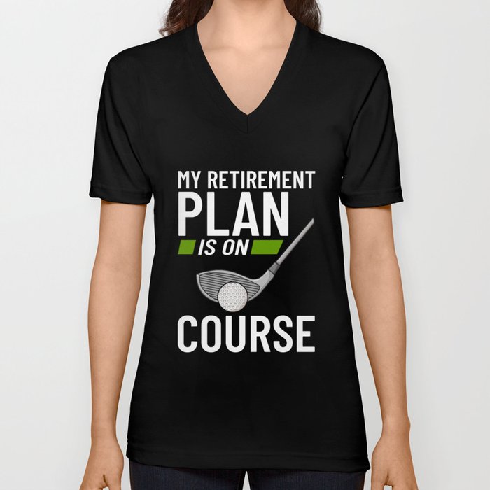 Golf Ball Golfing Player Golfer Training Beginner V Neck T Shirt