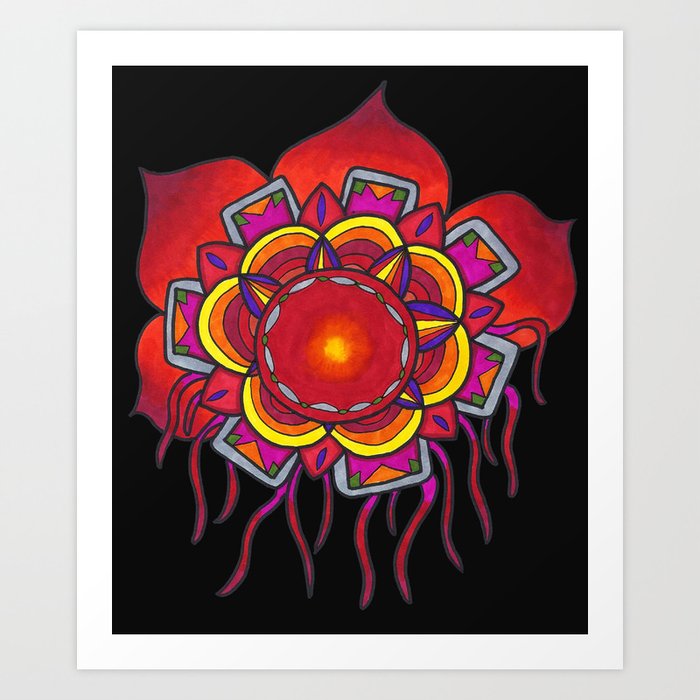 Red Flower Design Art Print