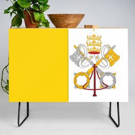 Vatican Flag Print Catholic Papal Pride Patriotic Pattern Credenza
