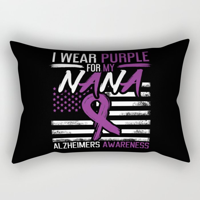 Purple For Nana Alzheimer Alzheimer's Awareness Rectangular Pillow