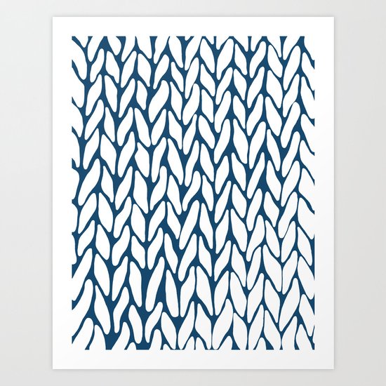 Hand Knitted Navy Art Print