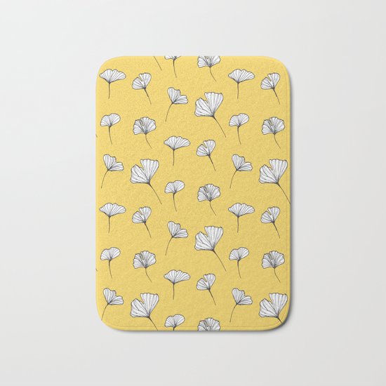 Ginkgo Biloba Leaves Pattern #society6 #decor #buyart Bath Mat