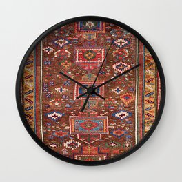 Antique Kurdish Sa'uj Bulagh Kilim Rug Vintage Tribal Persian Carpet Wall Clock