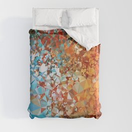 Blue Rust Abstract Low Poly Geometric Vector Art Duvet Cover