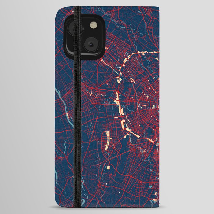 Chengdu City Map of Sichuan, China - Hope iPhone Wallet Case