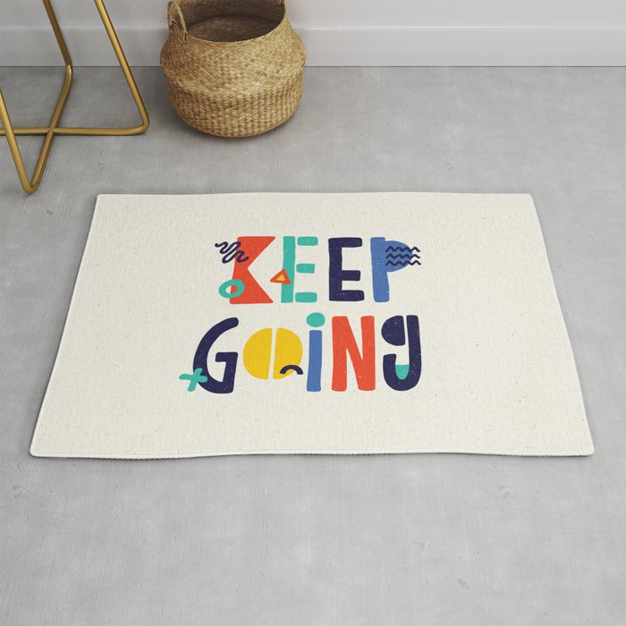 Keep Going Colorful Memphis Typography Funny Poster Hand Lettered Bedroom Wall Home Decor Rug By Themotivatedtype Keep Going Colorful Memphis Typography Funny Poster Hand Lettered Bedroom Wall Home Decor Rug By Themotivatedtype