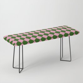 Pink & Green Checkerboard Bench