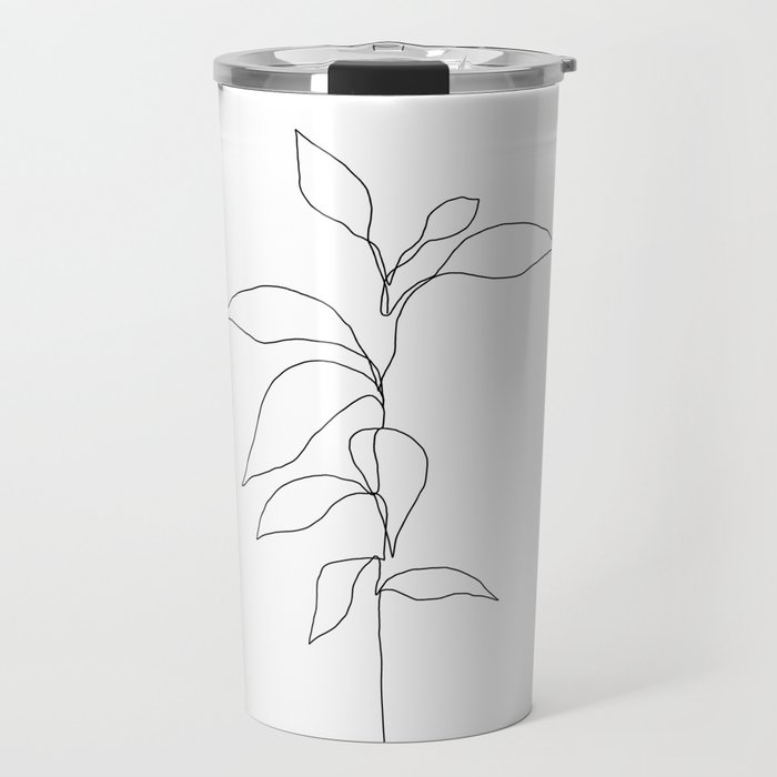Single line plant drawing - Danya Travel Mug
