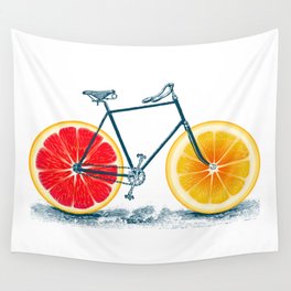 Vintage Orange Old Bike with Retro Cycle Frame Wall Tapestry