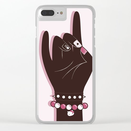 Pinky hand illustration Clear iPhone Case