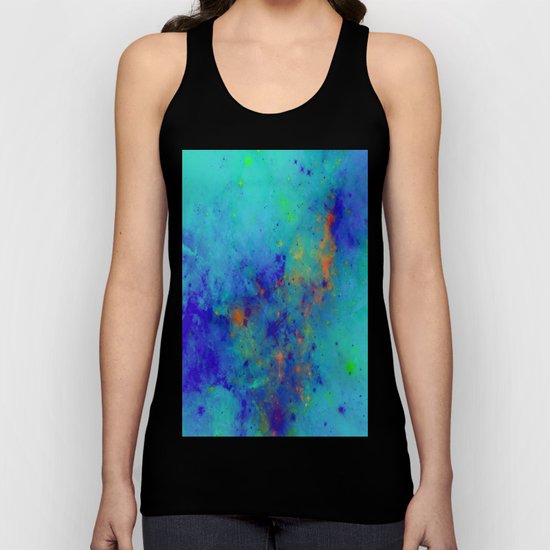 Blue Atmoshpere - Abstract in green, blue, orange and red Unisex Tank Top