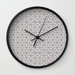 Denim Daze Geometric Pattern based on Macro Photography Wall Clock | Hummingbird, Yellow, Summer Art, Digital Manipulation, Pillows Blue, Mugs Pattern, Abstract, Minimalist, Graphicdesign, Minimal 