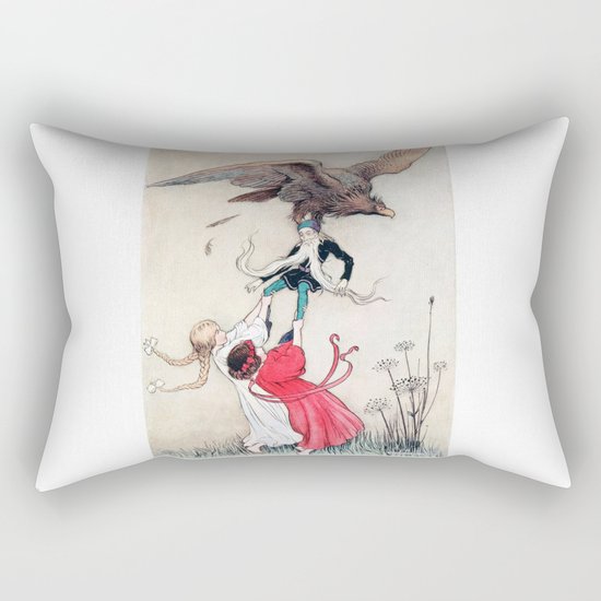 Compassionate Children Illustration Rectangular Pillow