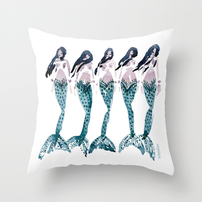 NICE TAILS Mermaid Throw Pillow