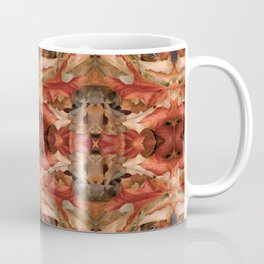 Mirrored Orange Red Maple Leaf Pattern Coffee Mug