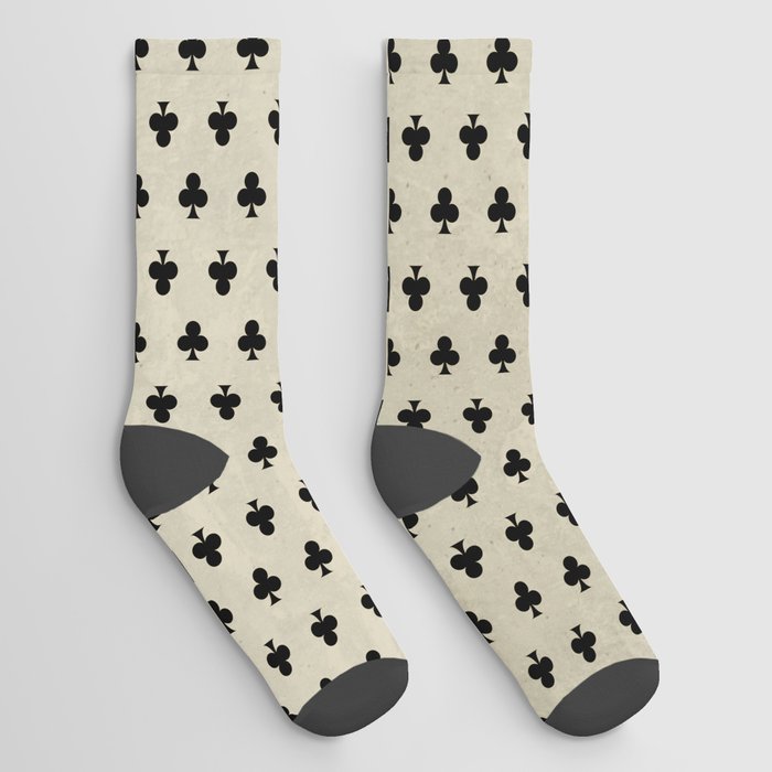 52 Deck Of Cards Pattern Clubs Socks