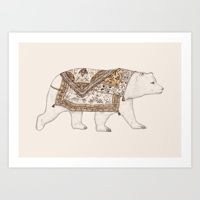 Ours Blanc - Gold Art Print