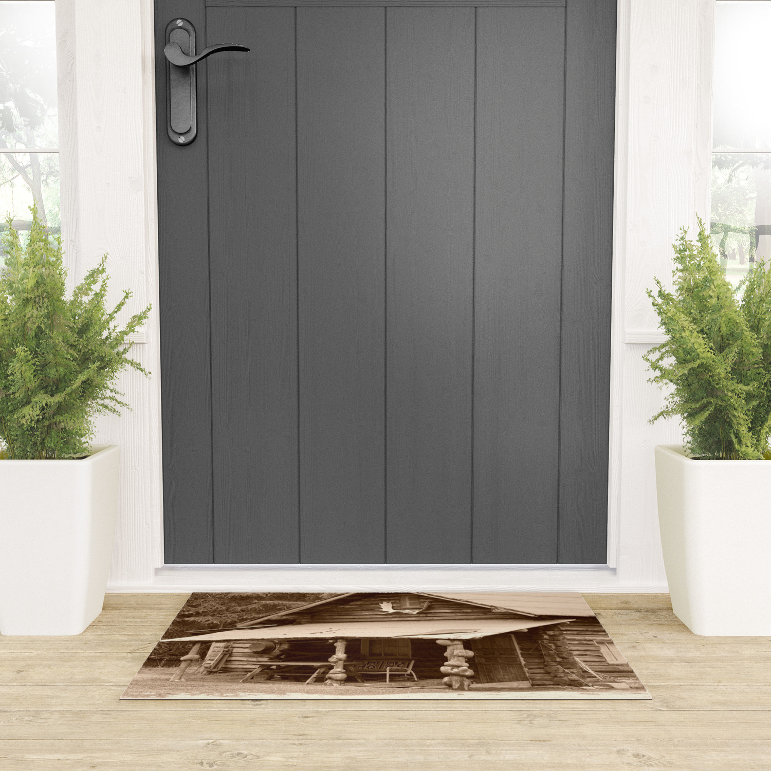 Old Log Cabin Welcome Mat By Alaskanmommabear Society6