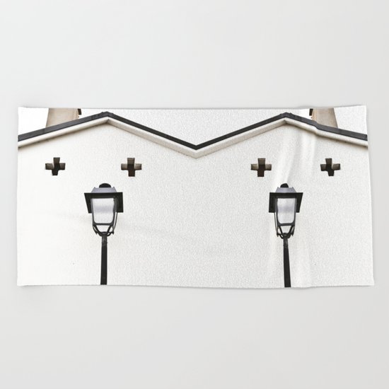 White House With Cross Beach Towel