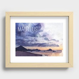 Mauritius tropical watercolor print / Sunset in Flic en Flac Recessed Framed Print