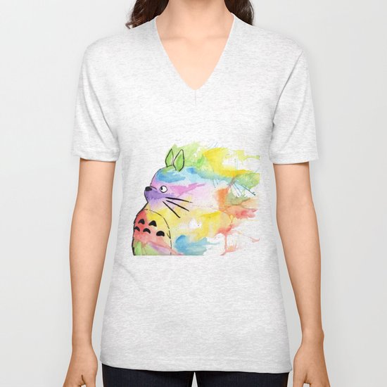 My Rainbow Totoro Unisex V-Neck