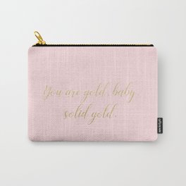 Solid Gold Glitter Text on Pink Carry-All Pouch