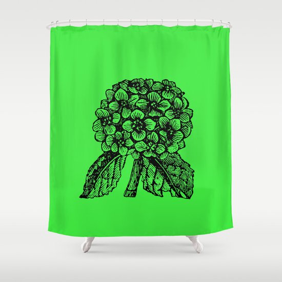 Green Hydrangea Shower Curtain