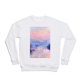 Claude Monet "Sunset on the Seine at Lavacourt. Winter Effect" Crewneck Sweatshirt