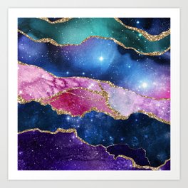 Pink Marble Galaxy Art Print