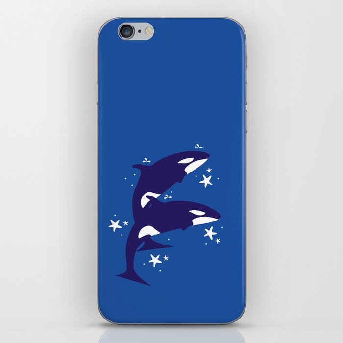 Sealife (Whales) - Blue iPhone Skin