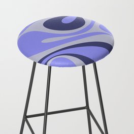 Mod Swirl Retro Abstract Pattern in Light Lavender and Periwinkle Purple Bar Stool