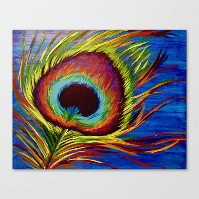 Peacock Feather Canvas Print By Desireedancer Society6