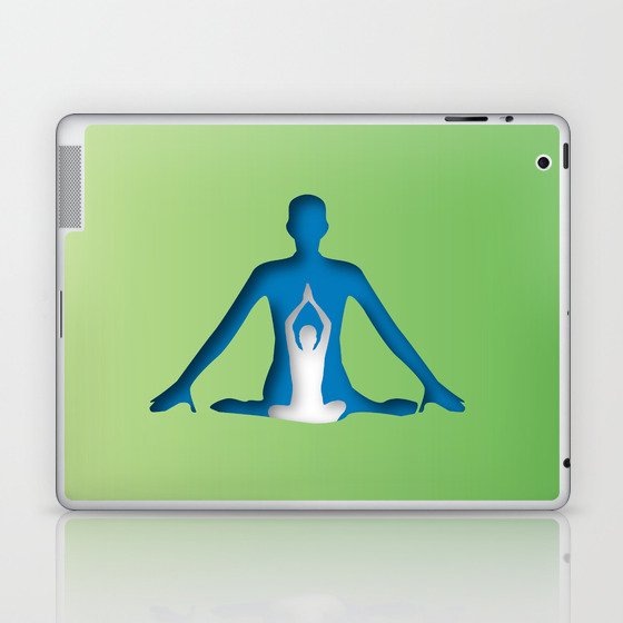 Yoga and meditation sun salutation position Laptop & iPad Skin
